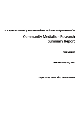 Community Mediation Research Report