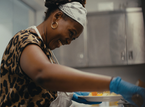 woman preparing food