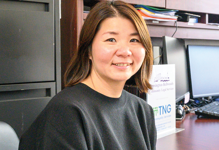 woman sitting in front of desk