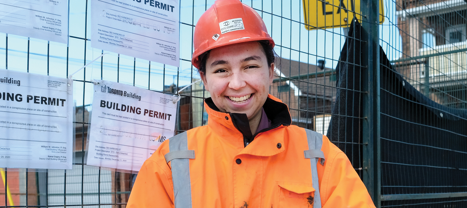 woman working at a construction site