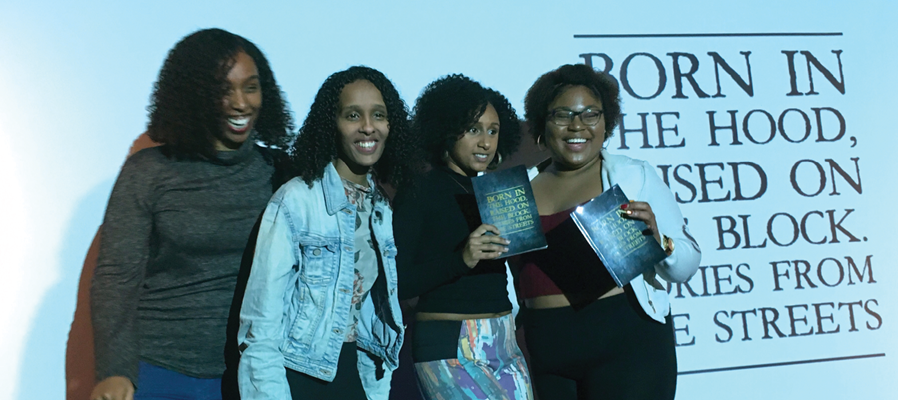 young women at launch of Born in the Hood book